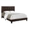 Monarch Specialties Bed, Full Size, Platform, Bedroom, Frame, Upholstered, Pu Leather Look, Wood Legs, Brown I 5922F - alternate 1